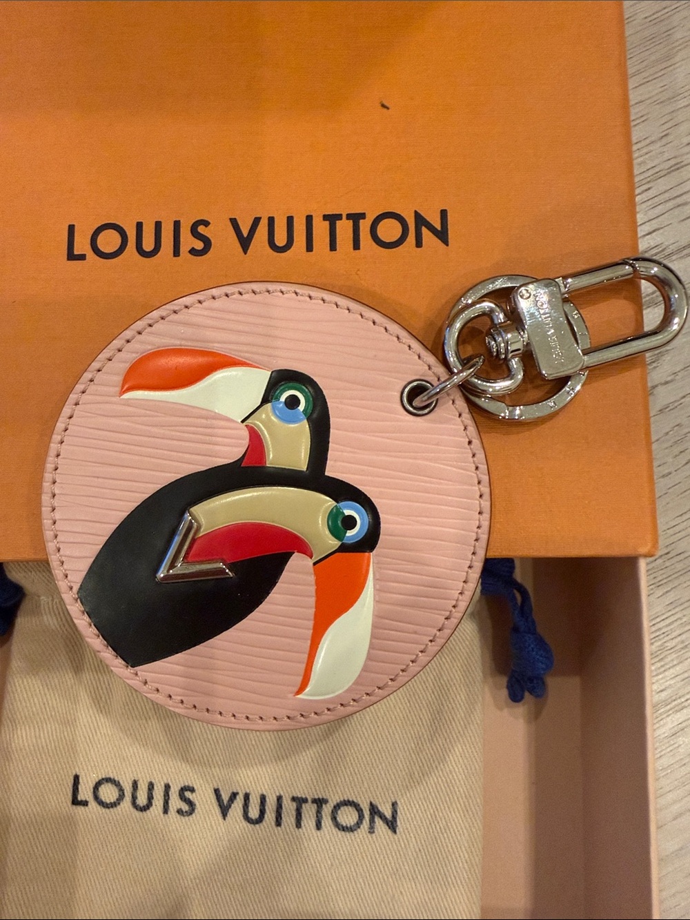 Louis Vuitton Leather Bag Charm – Limited Edition Travel Toucan NEW